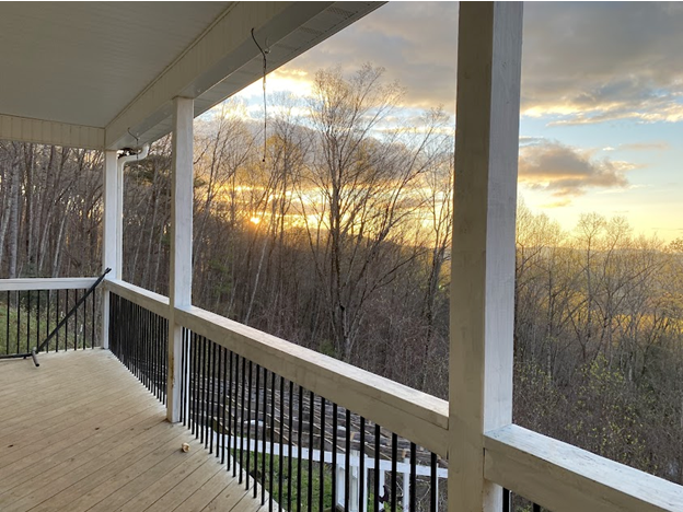 I love our view, and the sunrises. I am looking forward to setting up the hammock again, but it will need to move to the lower level. The puppies are too “puppyish” and I love the hammock too much.